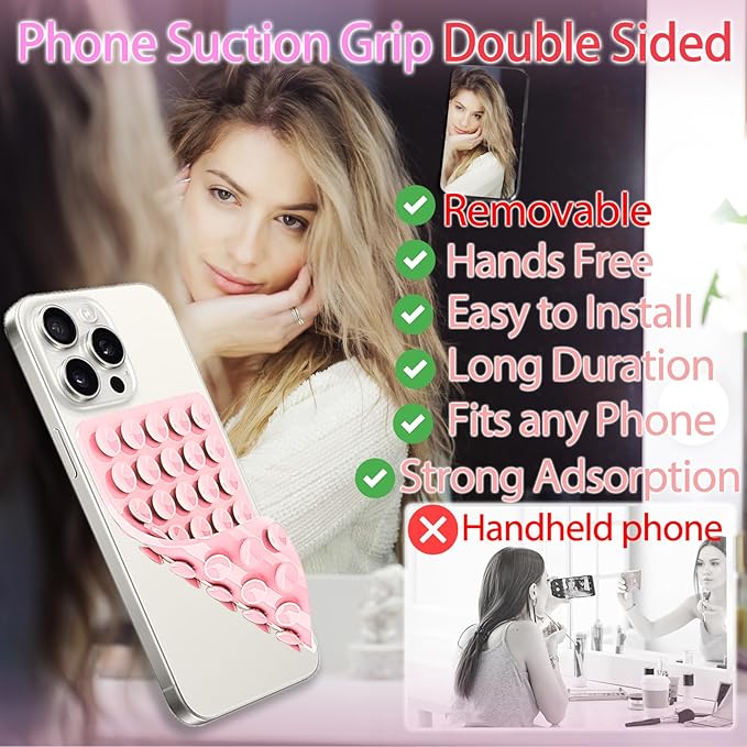 Silicone Suction Cup Phone Case Mount Double Sided for iPhone and Android