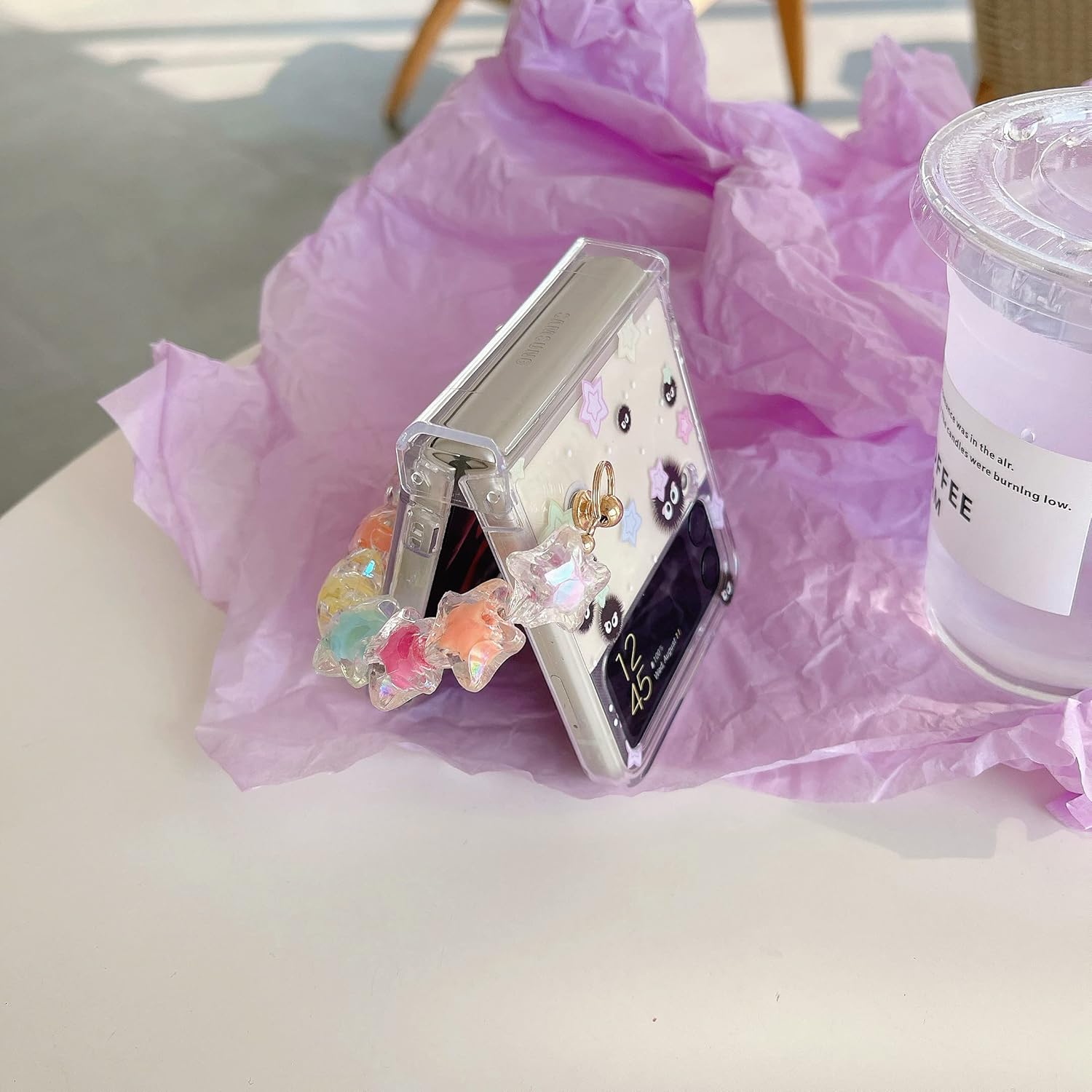 Cute Cartoon Briquettes Phone Case For Galaxy Z Flip 3 / Galaxy Z Flip 4 / Galaxy Z Flip 5 / Galaxy Z Flip 6