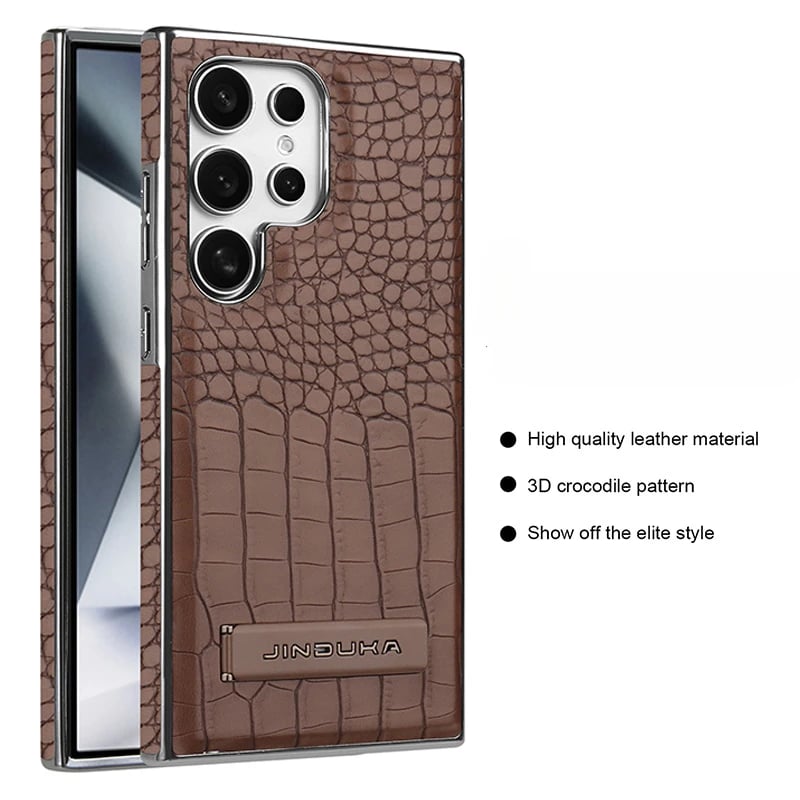SentimentvalueTM Leather Phone Case, Premium Crocodile Leather Texture Magnetic Stand Phone Case For Samsung Galaxy S25 S24 S23 Series