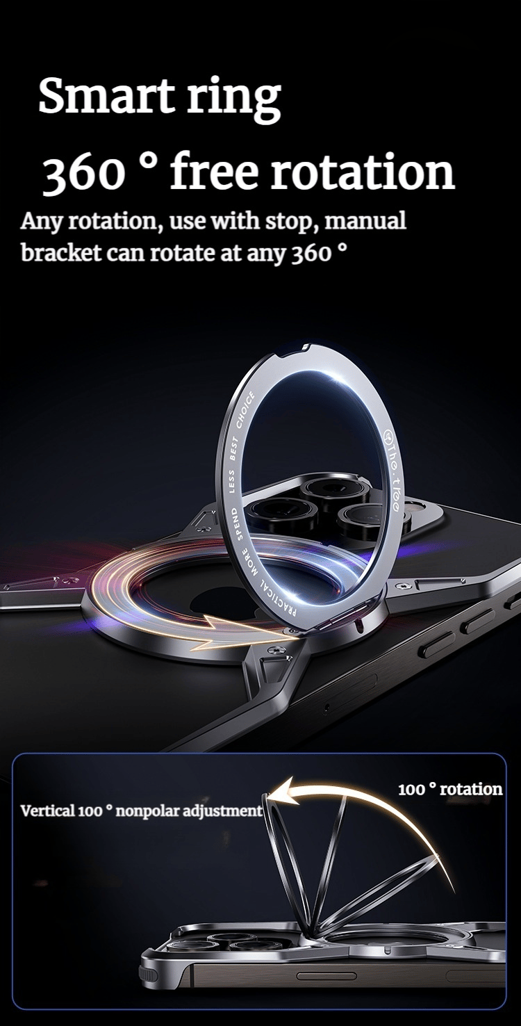 X-shaped Aluminum Alloy Hollow Rotating Magnetic Bracket Case For iPhone 16 Series