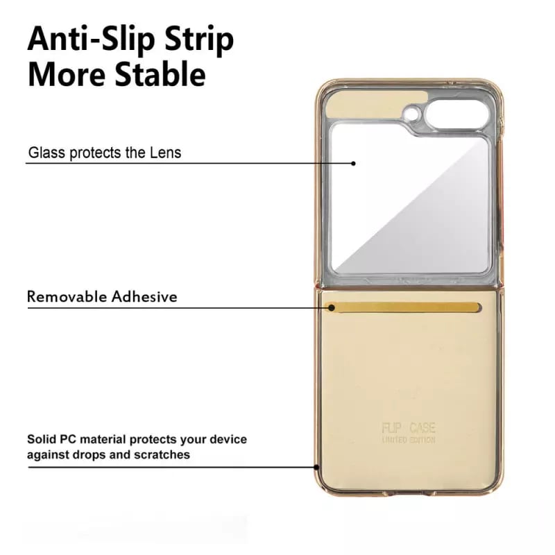 Luxury Leather Ring Stand Electroplating Shockproof Case For Galaxy Z Flip 3 / Galaxy Z Flip 4 / Galaxy Z Flip 5 / Galaxy Z Flip 6