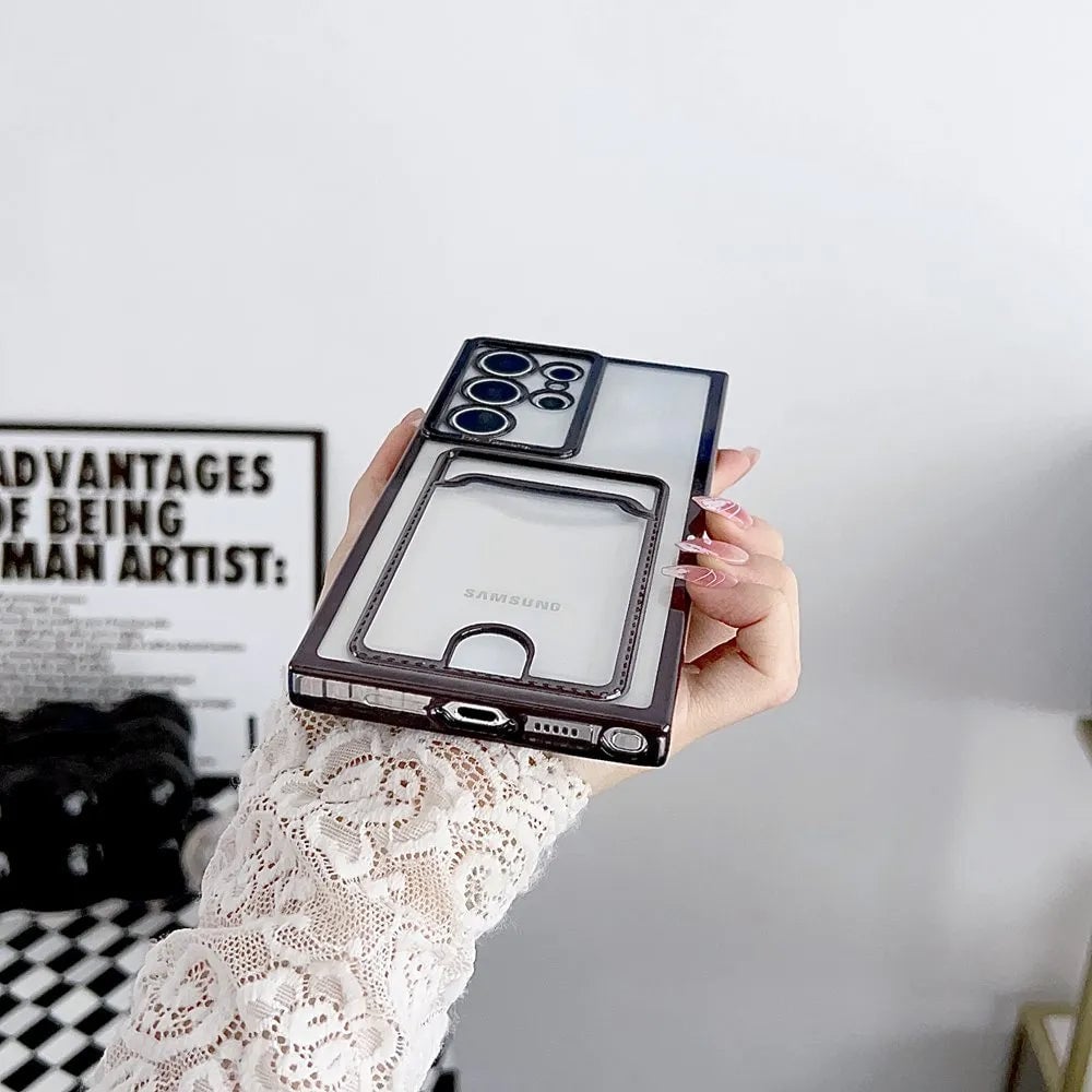 📱💳Transparent Card Holder Phone Case for Galaxy S24/S23/S22/S21 Series