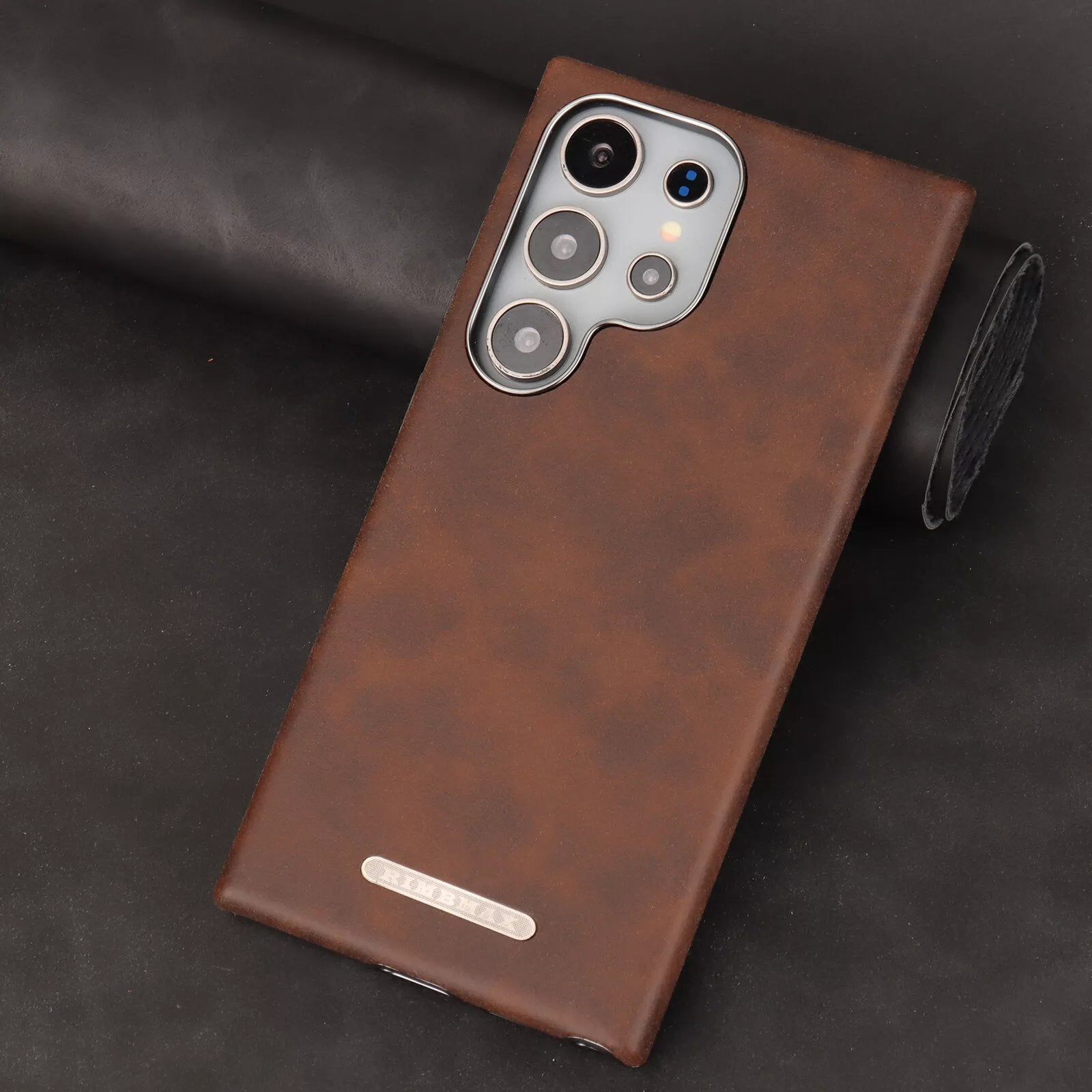 High-end Wax Pattern Business Anti-fall Leather Case With Built-in Magnetic Suction For Samsung Galaxy S25 S24 S23 Series