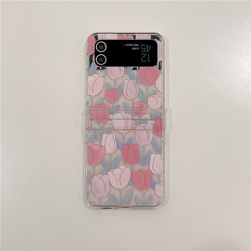 Watercolor Pink Tulip Phone Case for Galaxy Z Flip 3/Galaxy Z Flip 4/Galaxy Z Flip 5/Galaxy Z Flip 6 🌷