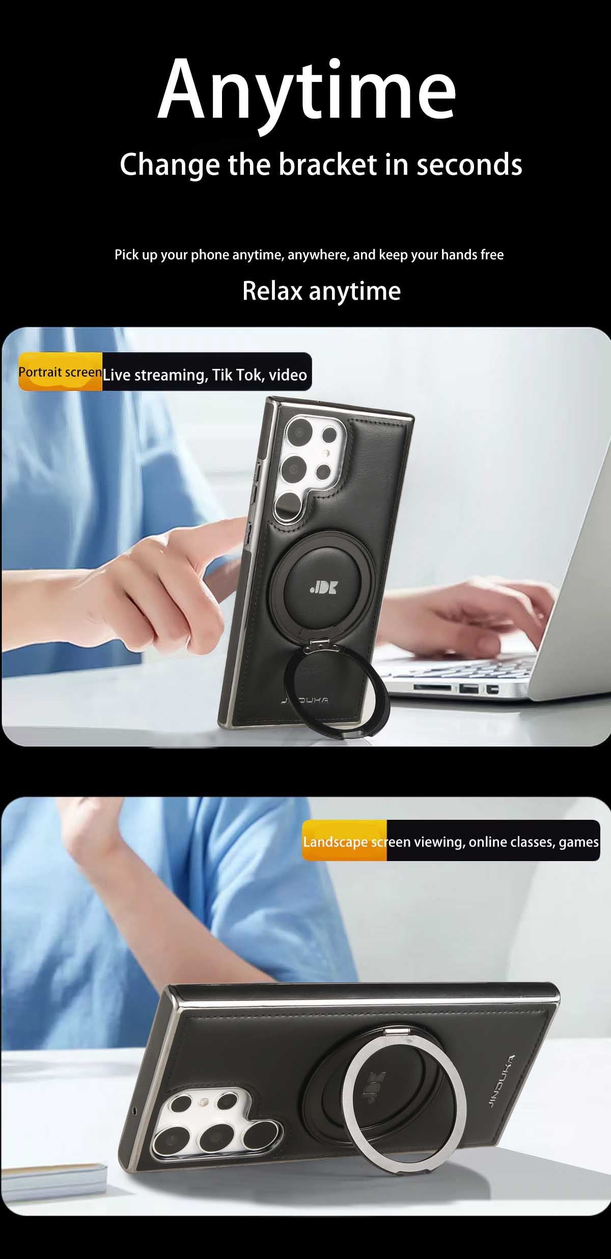 SentimentvalueTM Magnetic Leather Case With 360° Rotating Bracket For S25/S24/S23 Series and Galaxy S22 Ultra