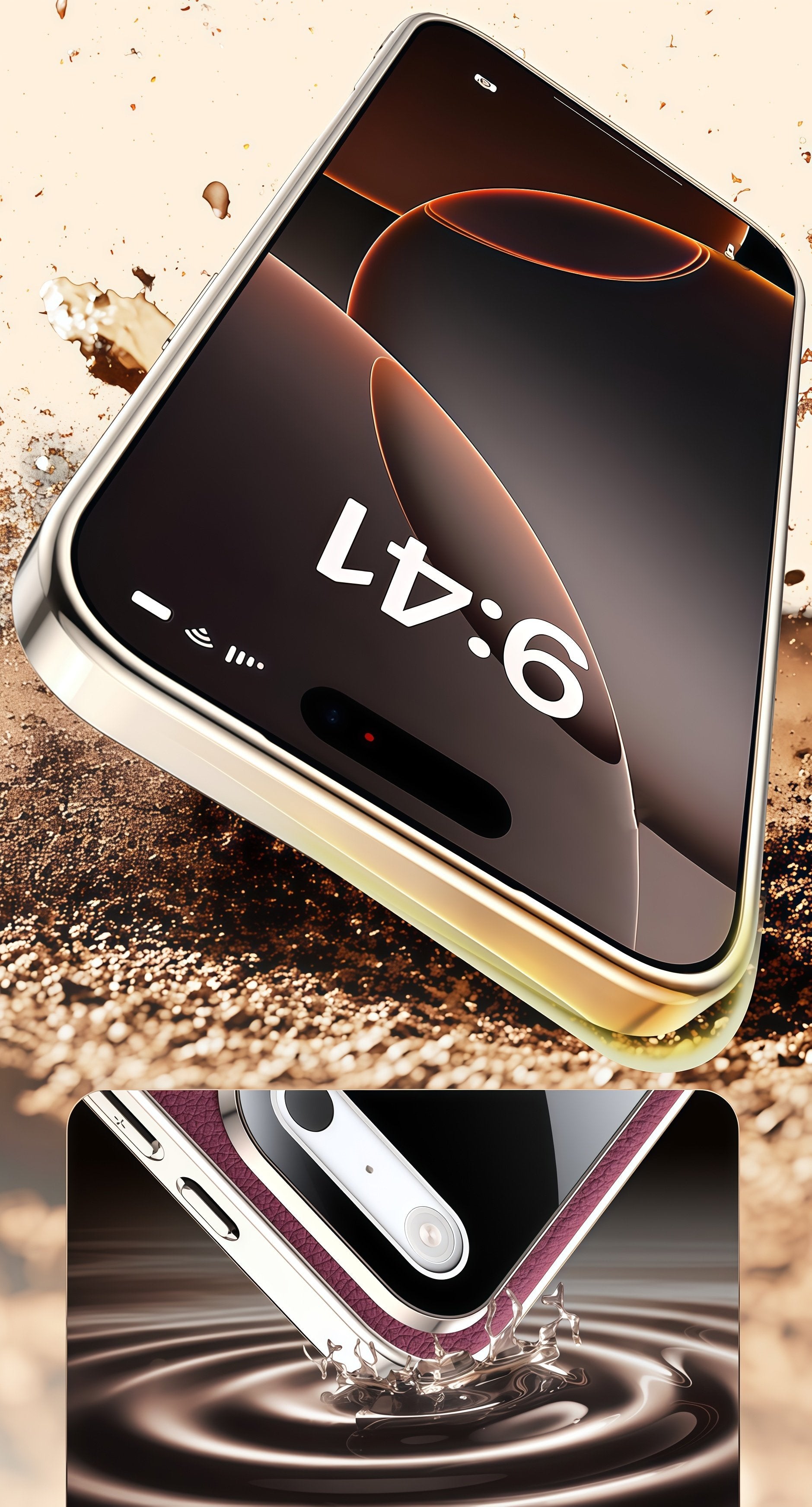 KASCASE | Skin-Textured Leather Rotating Magnetic Stand Case for iPhone 17 Pro Max