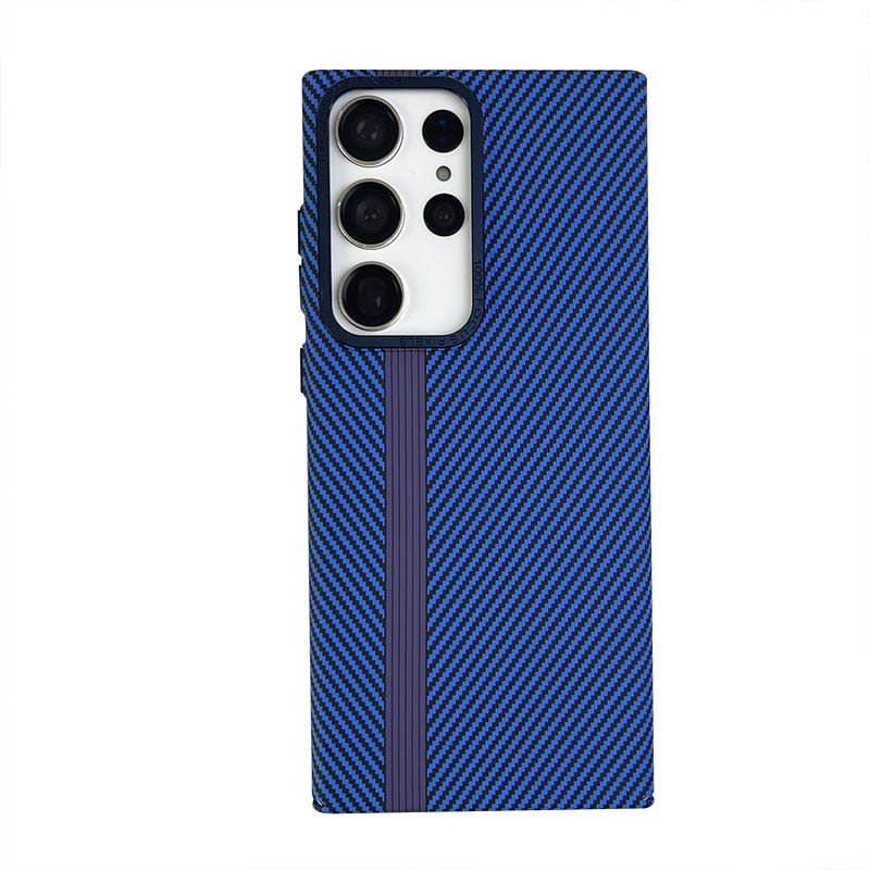 Fiber-textured magnetic drop-proof mobile phone case, suitable for Galaxy S24/S23/S22 series [Built-in magnetic suction]