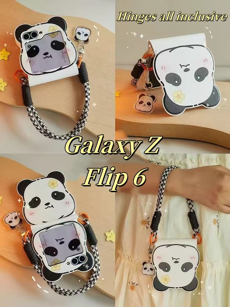 Panda Head Mobile Phone Case For Galaxy Z Flip 3 / Galaxy Z Flip 4 / Galaxy Z Flip 5 / Galaxy Z Flip 6