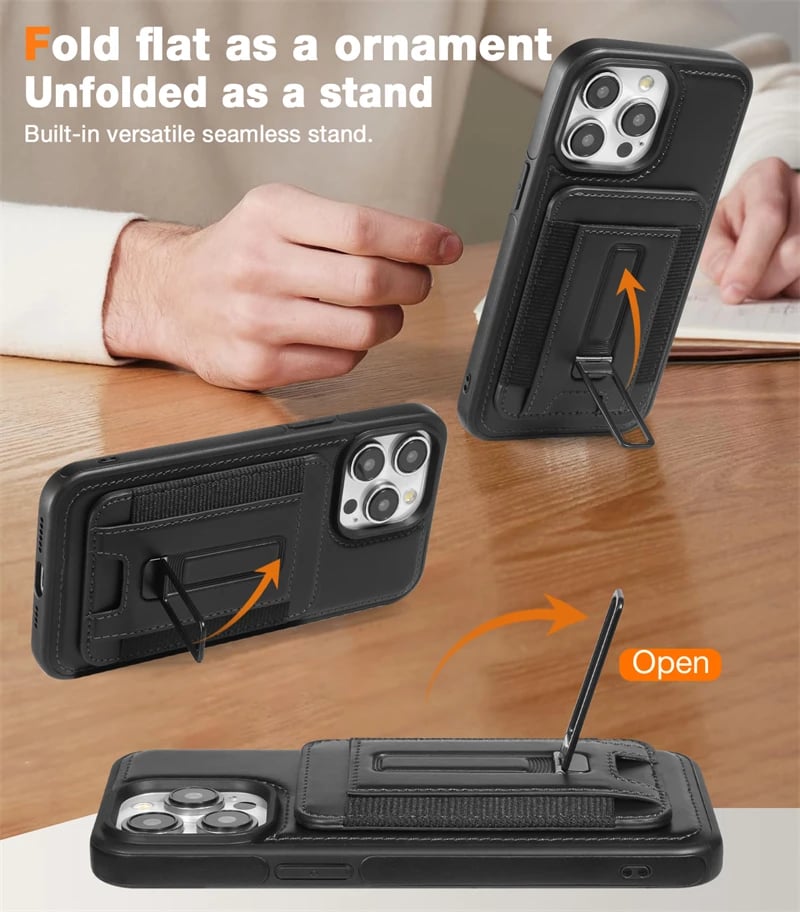 2 in 1 Detachable Wallet Card Slot Magnetic Leather Case For Magsafe IPhone 16 15 14 13 Series