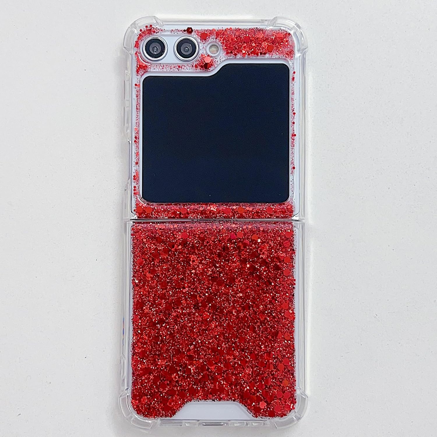 Epoxy glitter beads mobile phone case, suitable for Galaxy Z Flip 3/Galaxy Z Flip 4/Galaxy Z Flip 5/Galaxy Z Flip 6