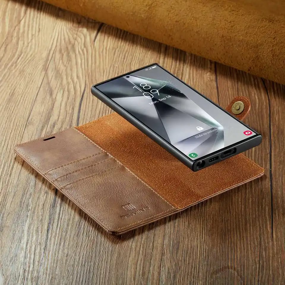 2 in 1 Protective Case for Samsung Galaxy S25/S24/S23/S22/S21 Series and Note 20 Series, PU Leather Shell with Removable Magnetic Wallet Pocket