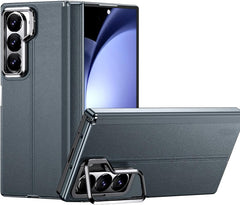 Magnetic Fold Case for Samsung Galaxy Z Fold 6,Metal Kickstand Lens Protection Phone Case Car Mounted Magnetic Suction Business Cover[Support magnetic charging]