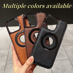 High-end leather magnetic bracket Apple mobile phone case, suitable for Apple 15/14/13 series
