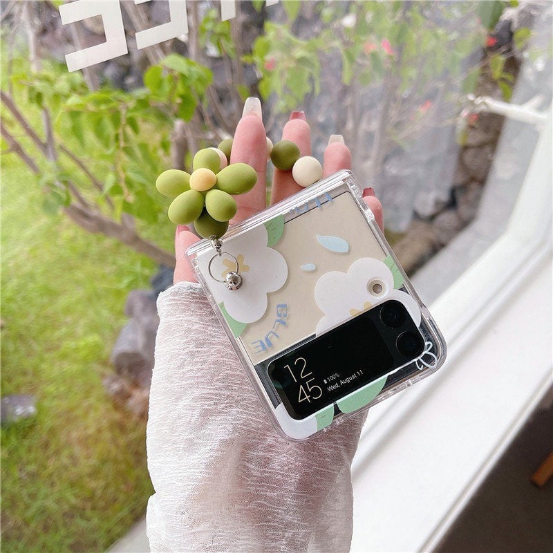 Transparent Personalized Flower Phone Case For Galaxy Z Flip 3 / Galaxy Z Flip 4 / Galaxy Z Flip 5 / Galaxy Z Flip 6