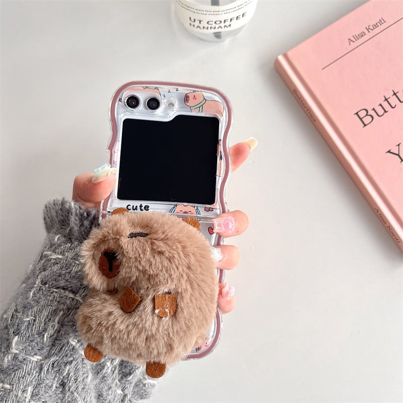 Cartoon Capybara Phone Case For Galaxy Z Flip 3 / Galaxy Z Flip 4 / Galaxy Z Flip 5 / Galaxy Z Flip 6