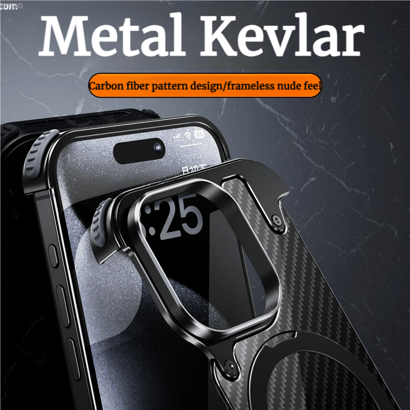 Frameless Carbon Fiber Texture Magnetic Bracket Case