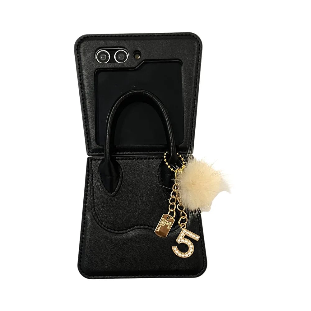 Leather Handbag Phone Case for Galaxy Z Flip 3/Galaxy Z Flip 4/Galaxy Z Flip 5