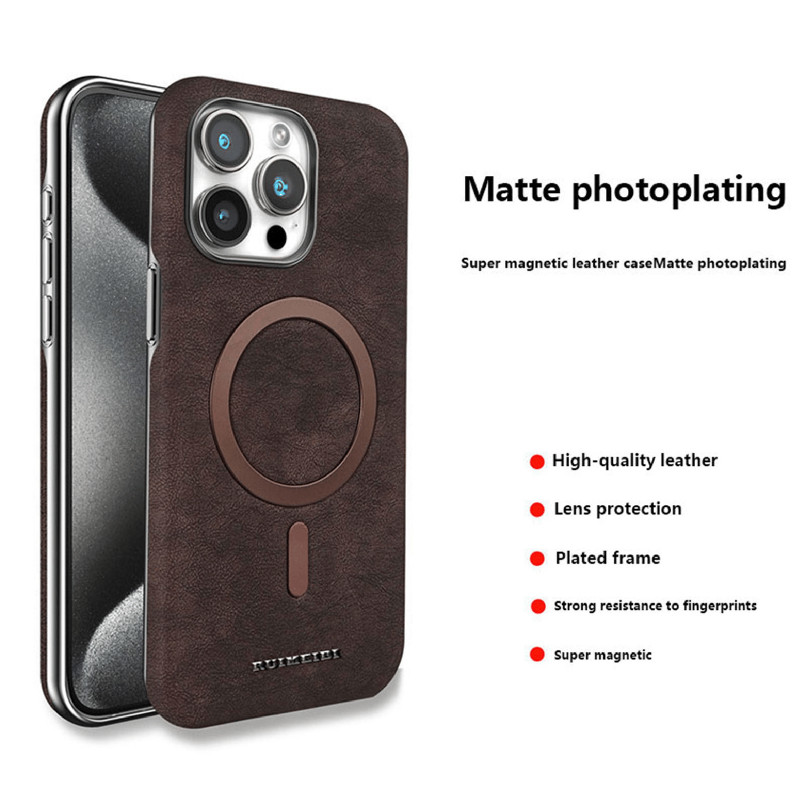Matte Premium Leather iPhone Case