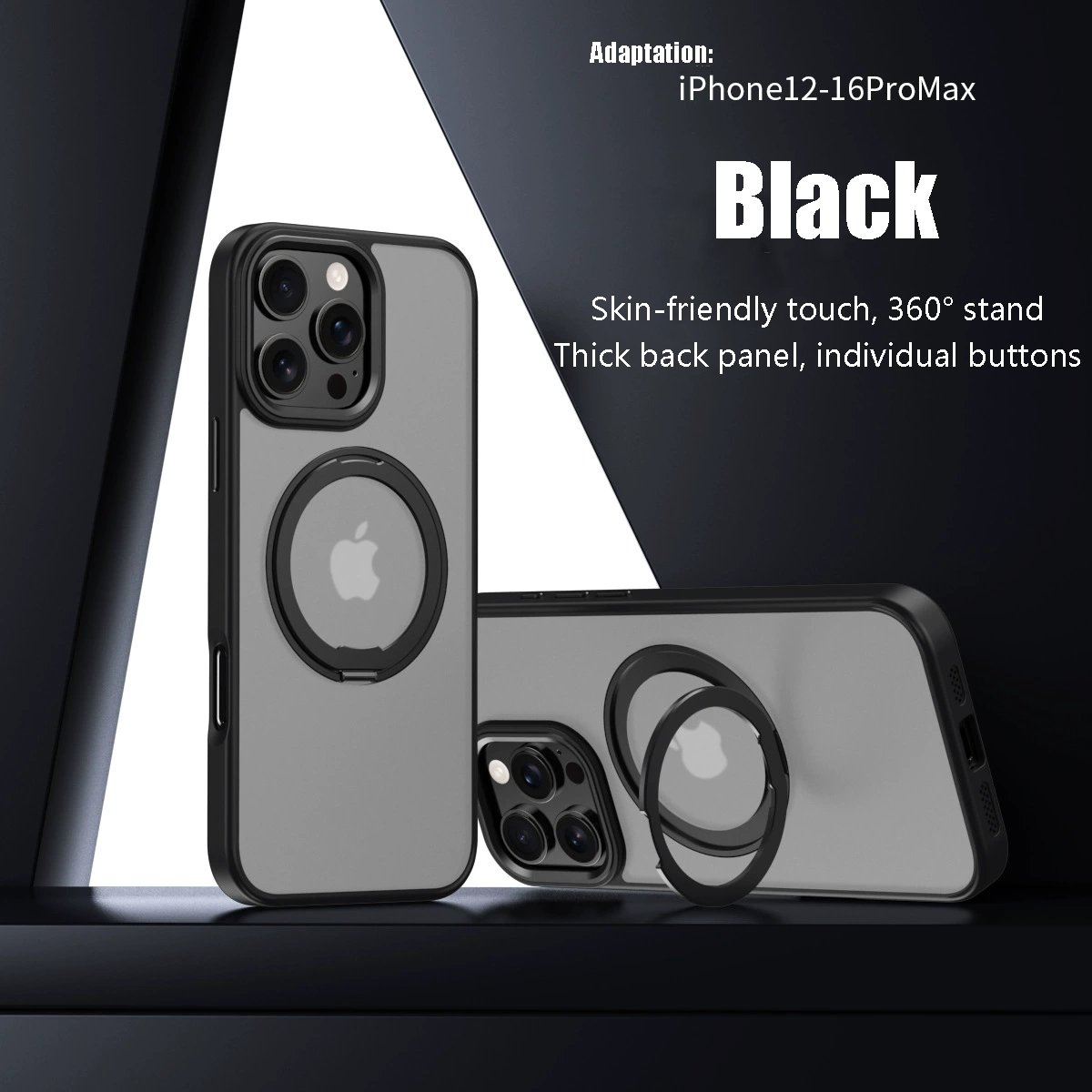 Applicable iphone16 case premium sense 360 magnetic rotating stand case pivot point cell phone case
