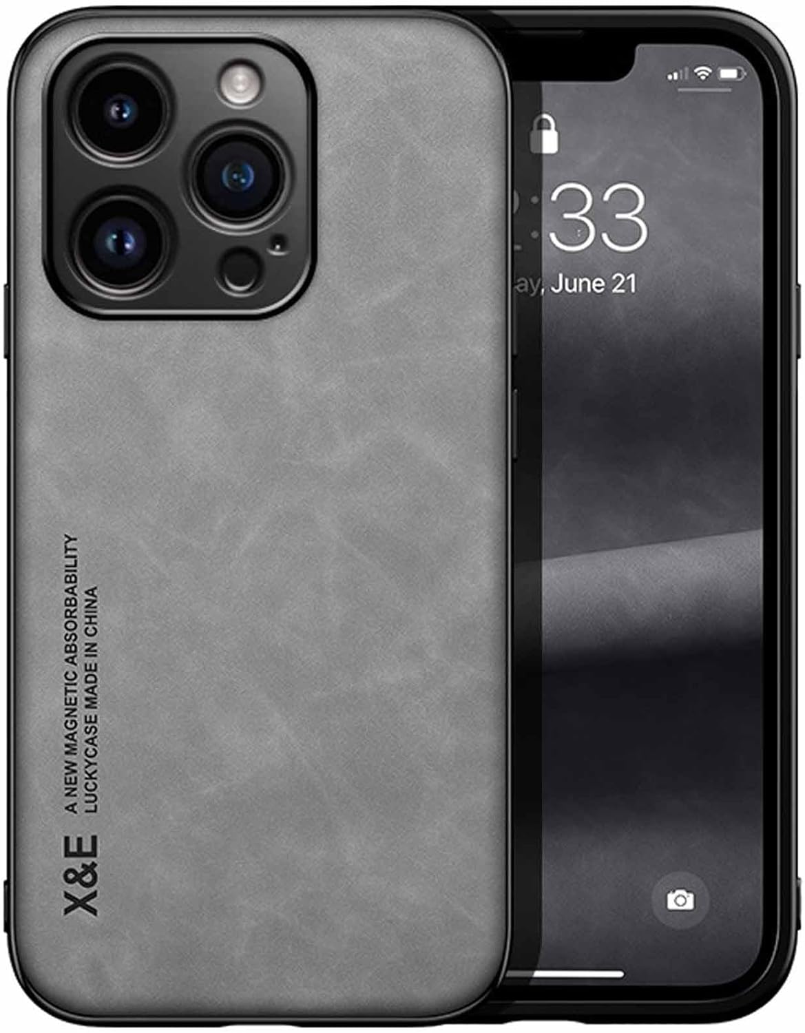 Sheepbuck leather magnetic mobile phone case for iPhone, shockproof, non-slip and ultra-light