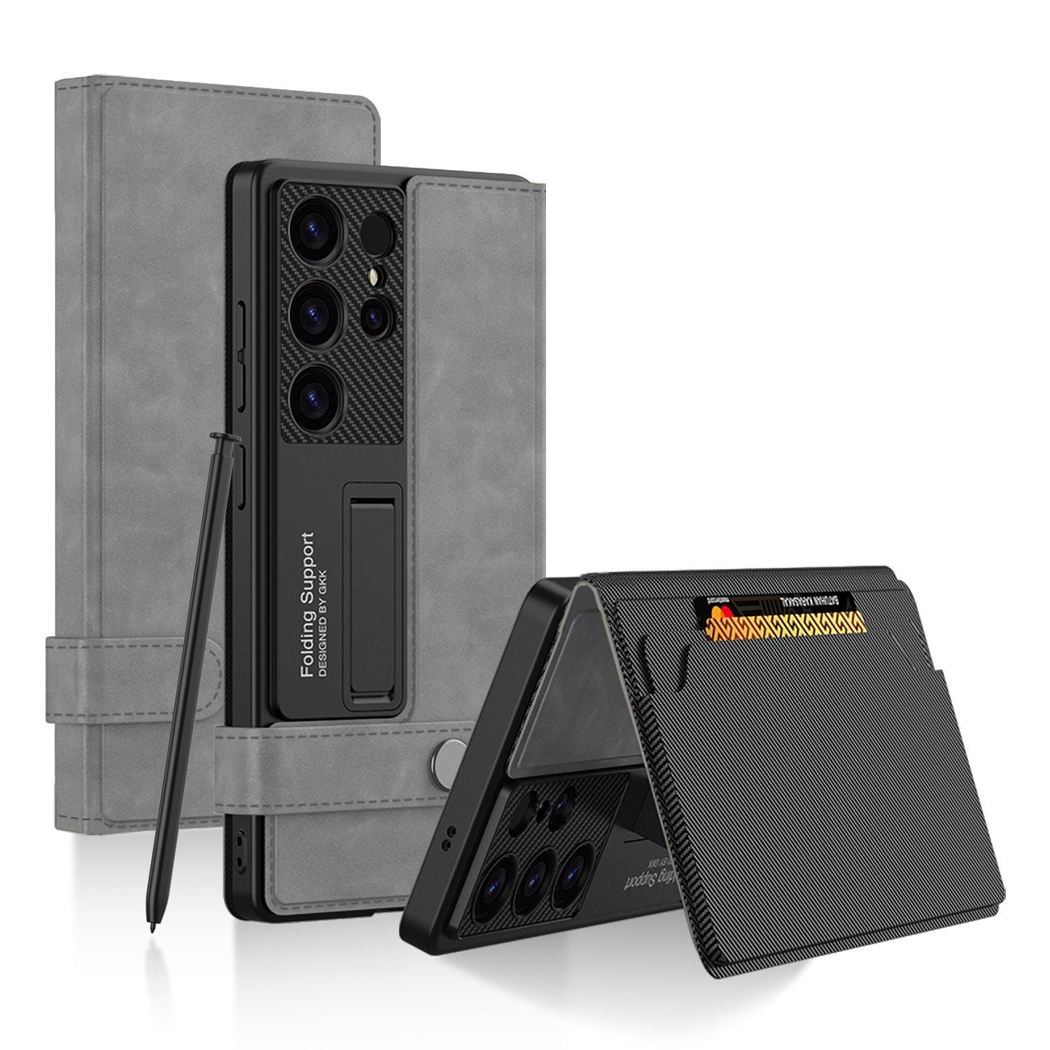 Premium Business Flip Wallet Case For Galaxy S25 S24 S23 Ultra(Only Case)