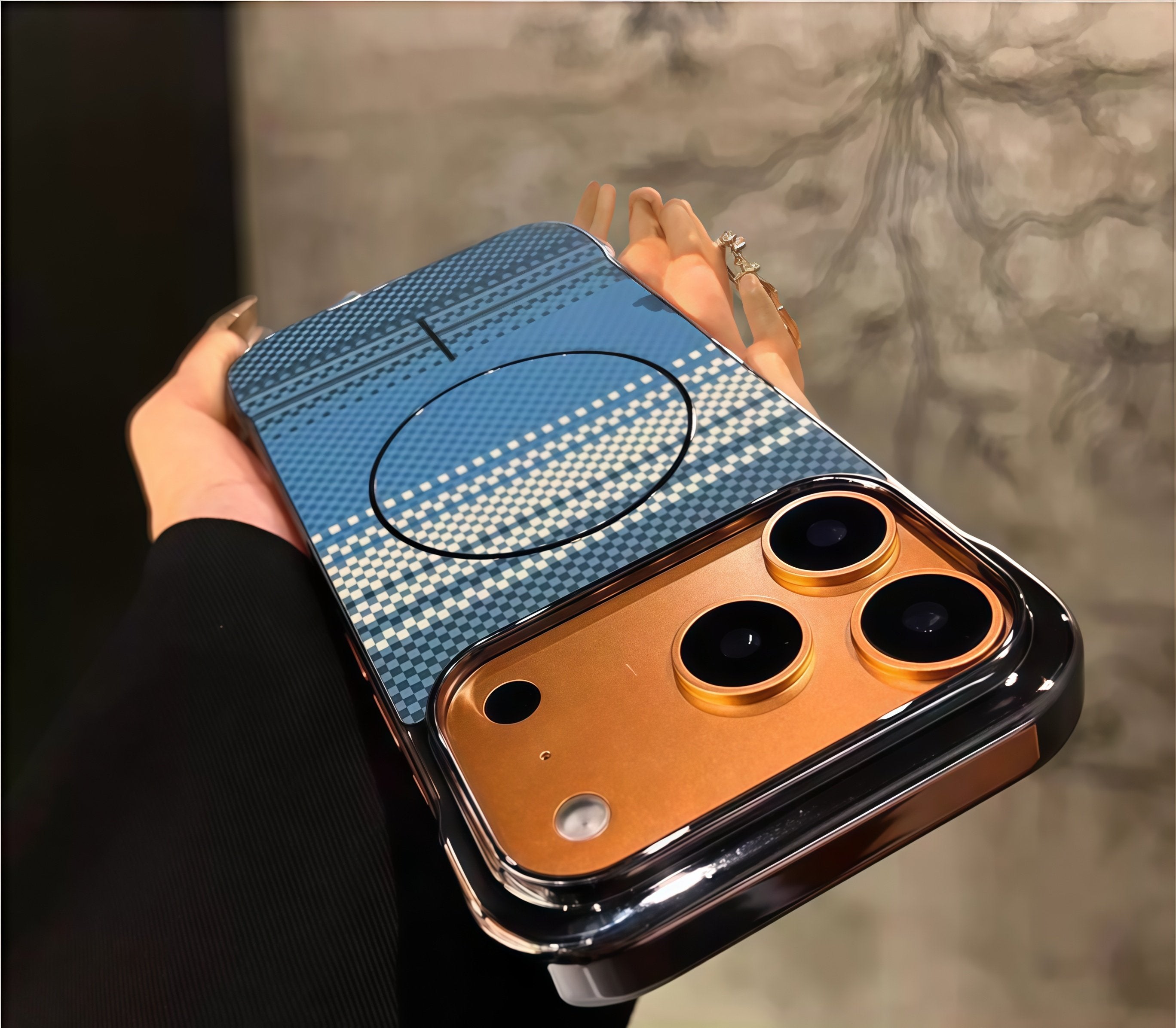 KASCASE | Frameless Carbon Fiber Pattern Magnetic Case for iPhone 17 Pro Max