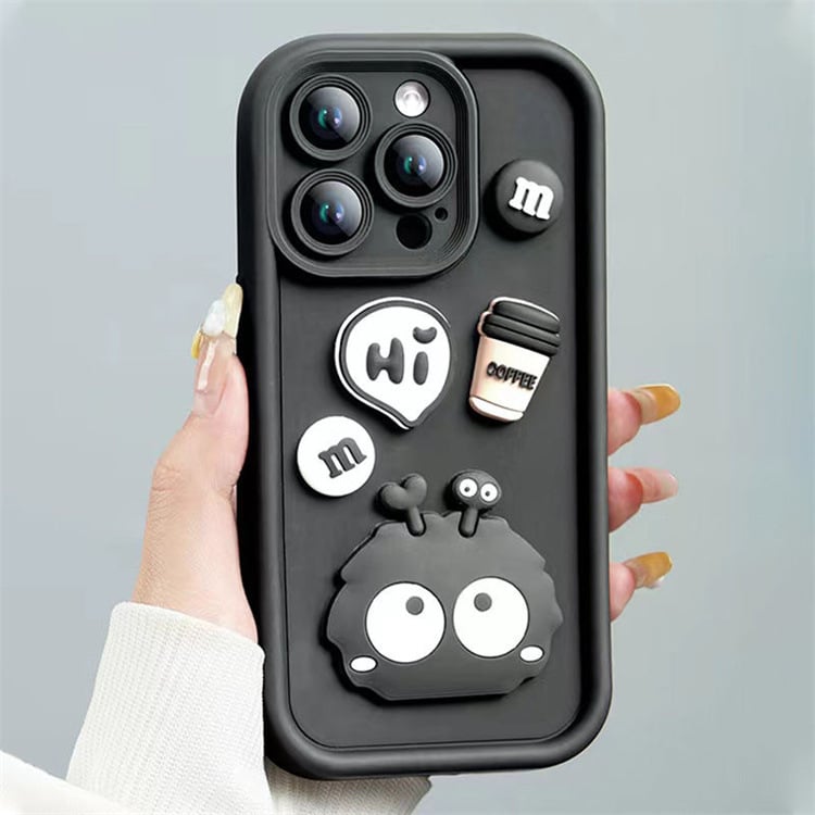 Simple cartoon three-dimensional coffee briquettes mobile phone case for Apple mobile phone